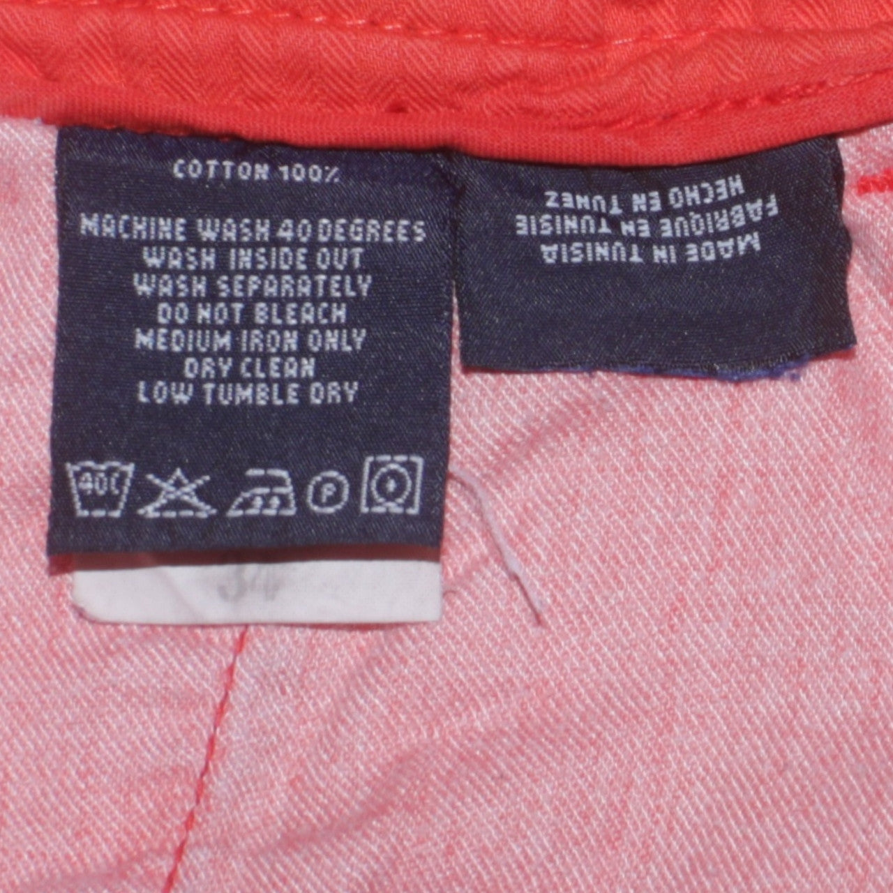 Tommy Hilfiger Men's Orange Cargo Shorts Size 34 Regular Cotton