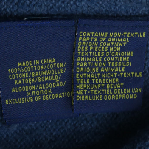 Ralph Lauren Men's Blue 1/2 Zip Cotton Knit Jumper Size S