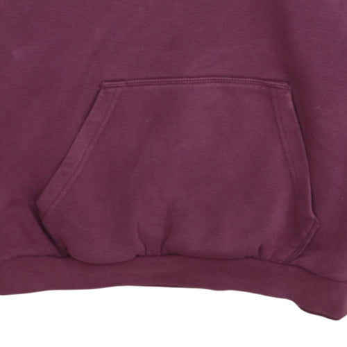 Adidas Womens Burgundy Pullover Hoodie Size 12 Logo Print Cotton Blend