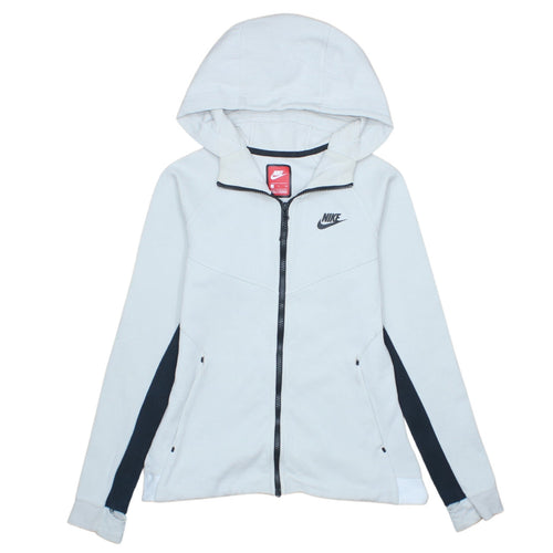 Nike Men's White Full Zip Hoodie S Regular Fit Sportswear