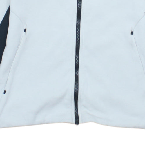 Nike Men's White Full Zip Hoodie S Regular Fit Sportswear