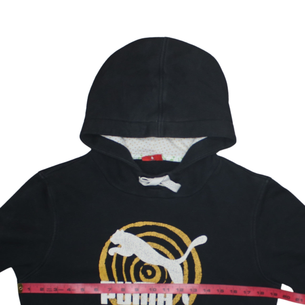 Puma Boys Black Pullover Hoodie 16 Years Logo Graphic Cotton Sweatshirt
