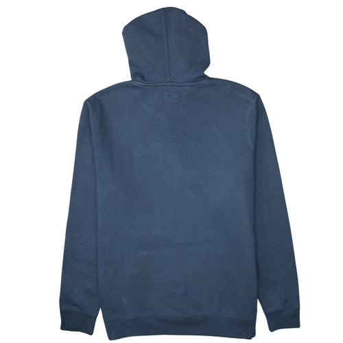 Champion Men Blue Pullover Hoodie L Graphic Logo Fleece Sweatshirt