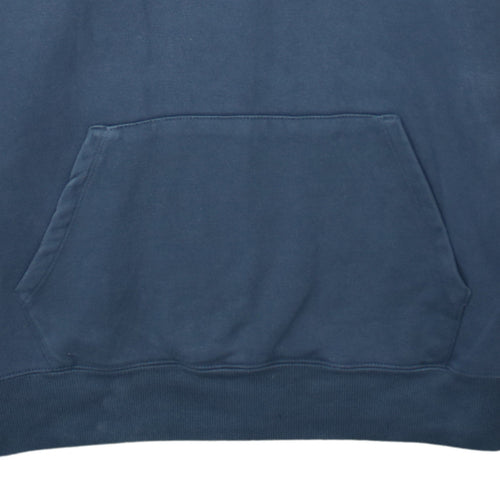 Champion Men Blue Pullover Hoodie L Graphic Logo Fleece Sweatshirt