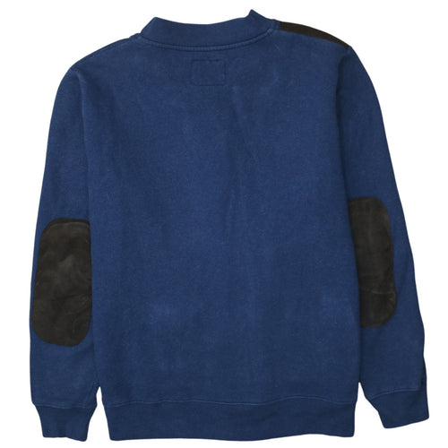 Barbour Men's Blue L Basic Full Zip Fleece Jacket with Suede Trim