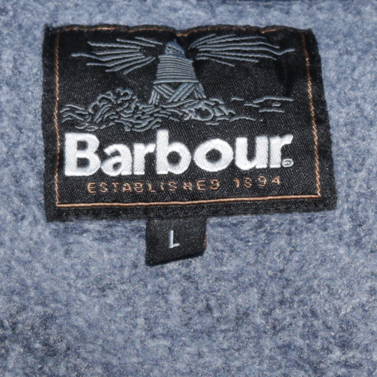 Barbour Men's Blue L Basic Full Zip Fleece Jacket with Suede Trim
