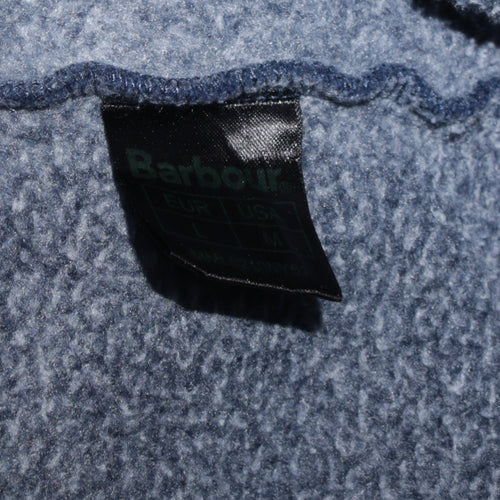 Barbour Men's Blue L Basic Full Zip Fleece Jacket with Suede Trim