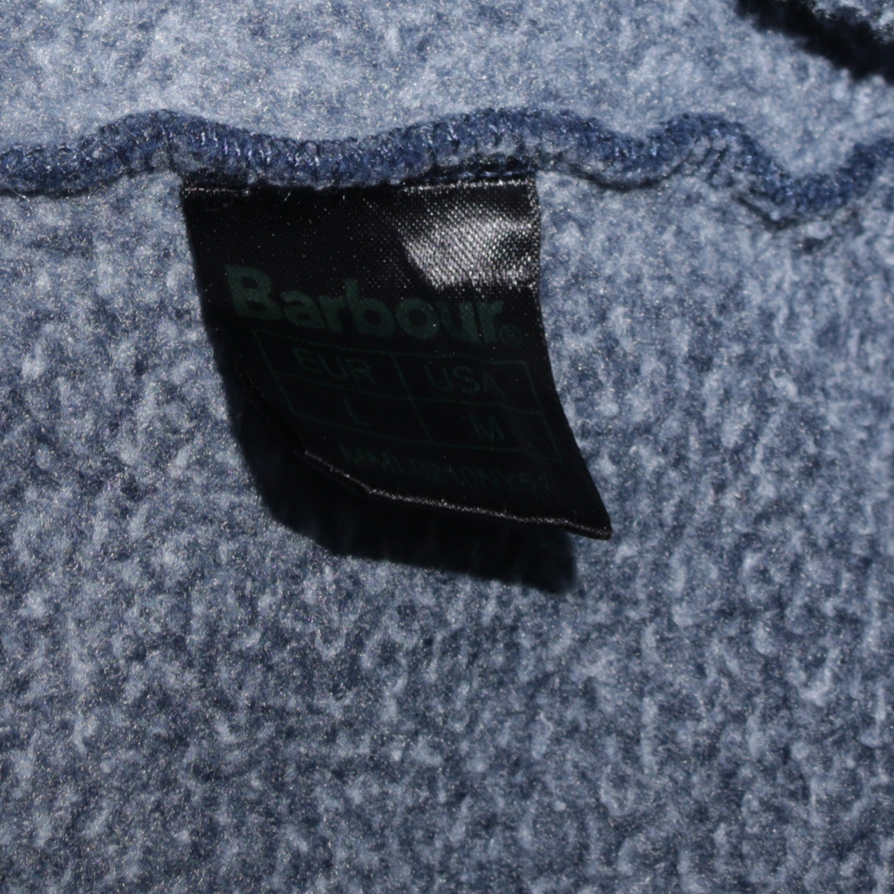 Barbour Men's Blue L Basic Full Zip Fleece Jacket with Suede Trim