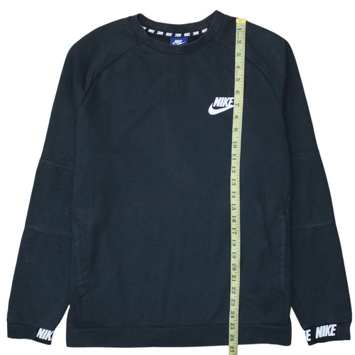 Nike Men's Black M Crew Neck Pullover Sweatshirt with Logo