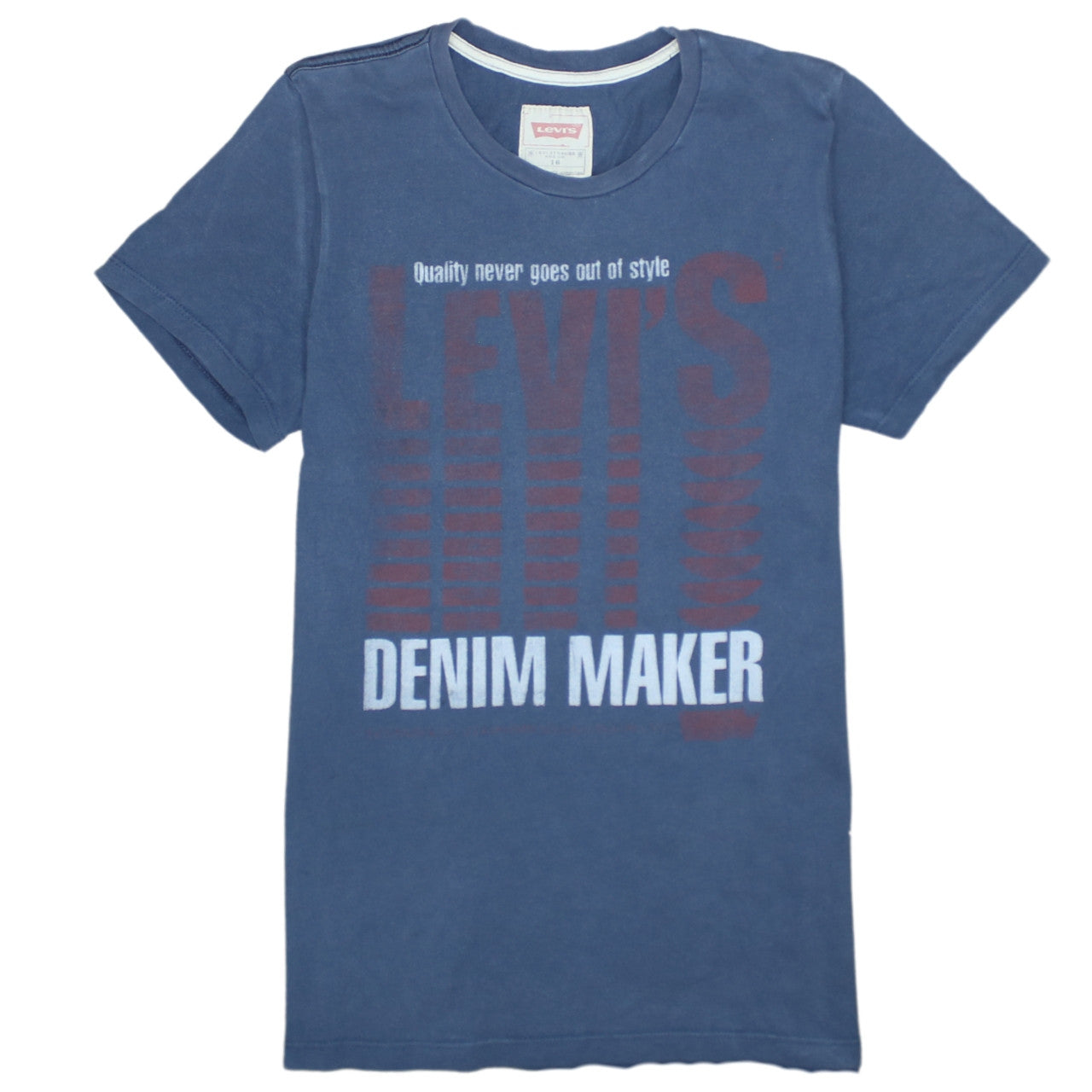 Levi's Boys Blue Graphic Logo T-Shirt Size 16 Years Cotton Crew Neck