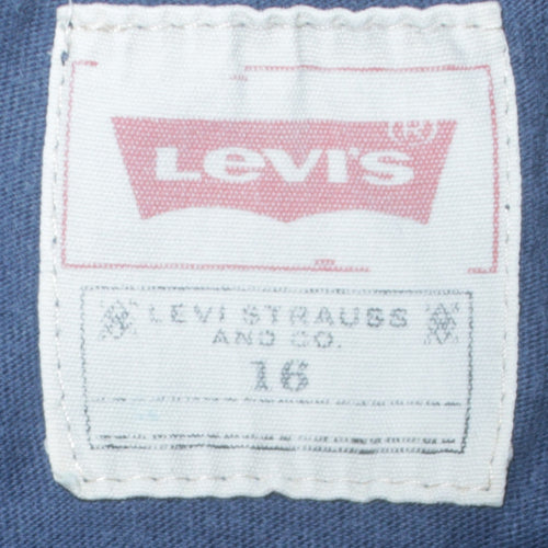Levi's Boys Blue Graphic Logo T-Shirt Size 16 Years Cotton Crew Neck