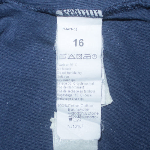 Levi's Boys Blue Graphic Logo T-Shirt Size 16 Years Cotton Crew Neck