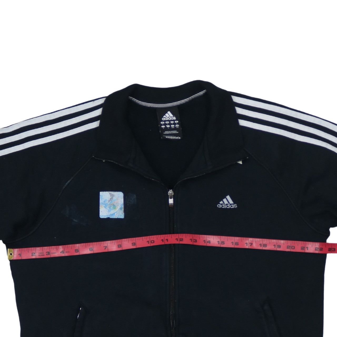 Adidas Men's Black Large Track Jacket Essentials Full Zip Athletic