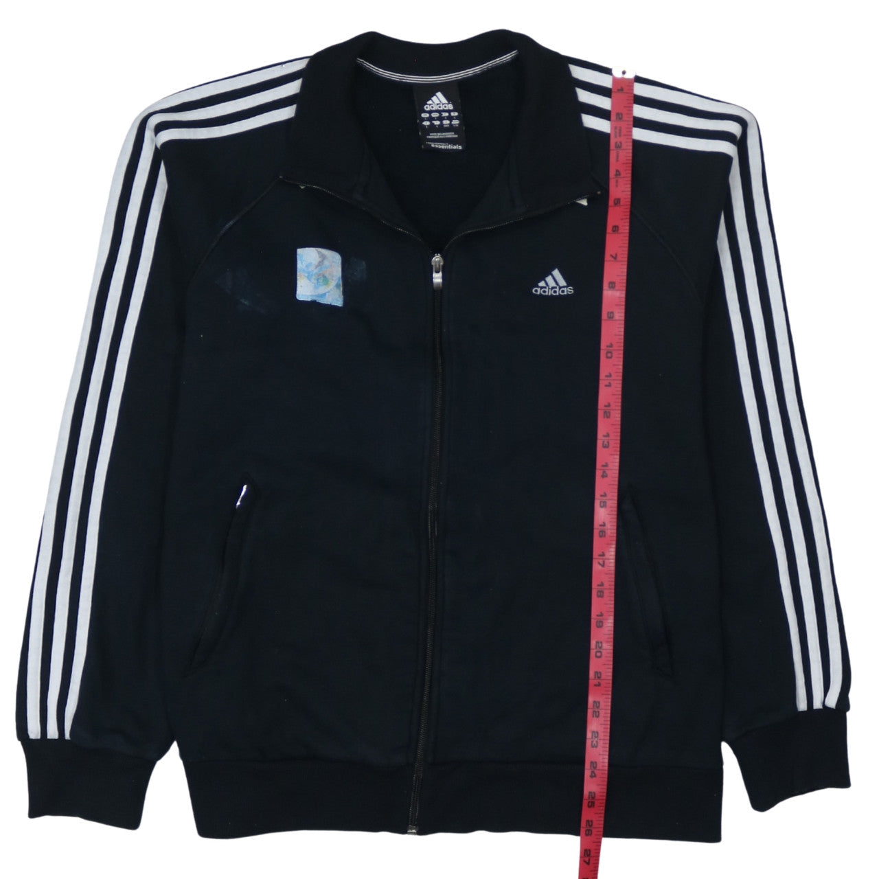 Adidas Men's Black Large Track Jacket Essentials Full Zip Athletic
