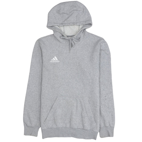 Adidas Men’s Grey Pullover Hoodie Size S Regular Fit Fleece