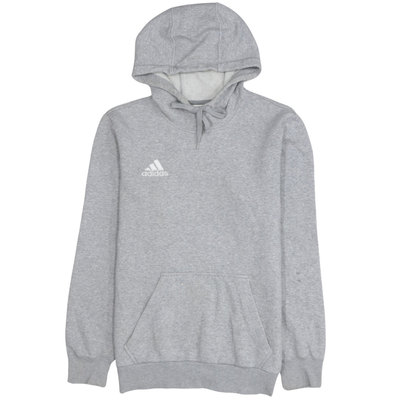 Adidas Men’s Grey Pullover Hoodie Size S Regular Fit Fleece