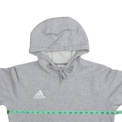 Adidas Men’s Grey Pullover Hoodie Size S Regular Fit Fleece