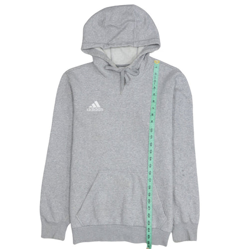 Adidas Men’s Grey Pullover Hoodie Size S Regular Fit Fleece