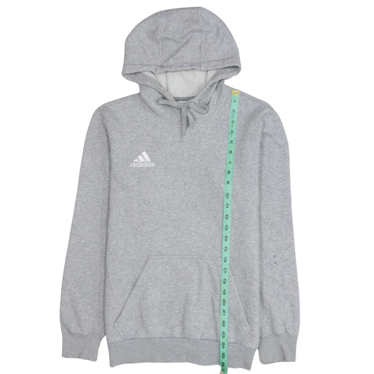Adidas Men’s Grey Pullover Hoodie Size S Regular Fit Fleece