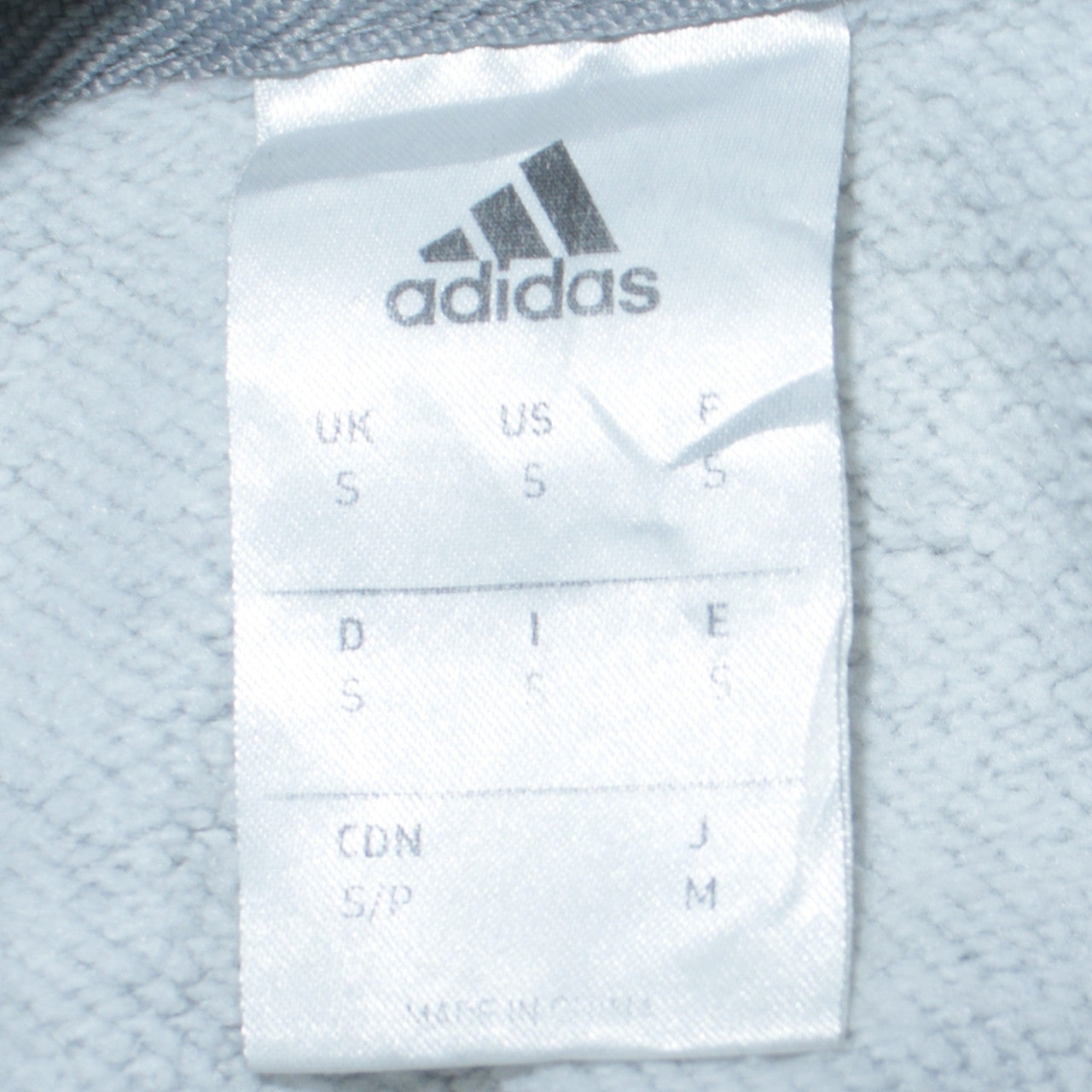 Adidas Men’s Grey Pullover Hoodie Size S Regular Fit Fleece