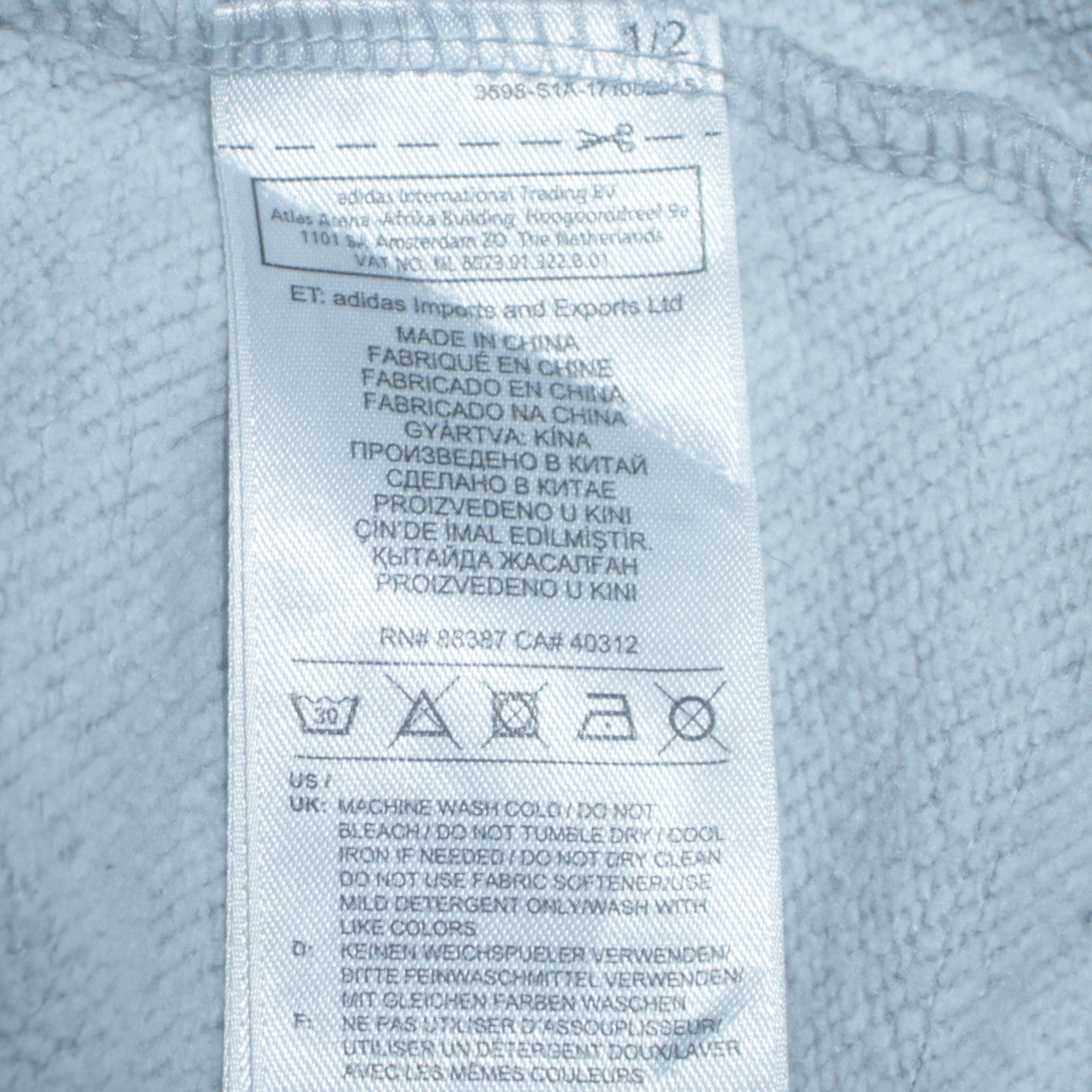 Adidas Men’s Grey Pullover Hoodie Size S Regular Fit Fleece