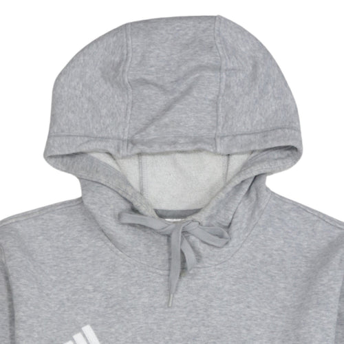 Adidas Men’s Grey Pullover Hoodie Size S Regular Fit Fleece