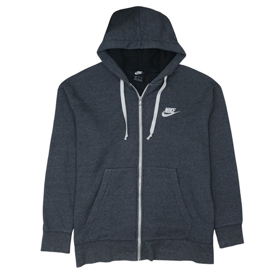 Nike Women's Dark Grey Full Zip Hoodie XL Cotton Blend