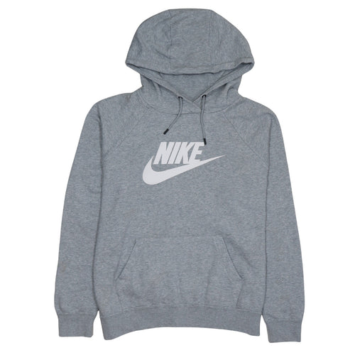 Nike Women’s Grey Pullover Hoodie Medium Cotton Blend Logo Sweatshirt