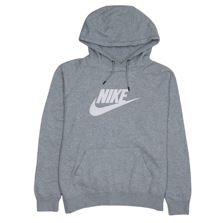 Nike Women’s Grey Pullover Hoodie Medium Cotton Blend Logo Sweatshirt