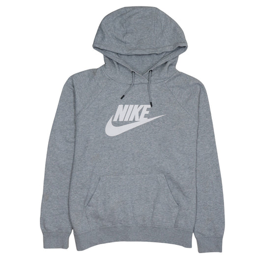 Nike Women’s Grey Pullover Hoodie Medium Cotton Blend Logo Sweatshirt