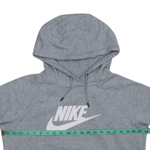 Nike Women’s Grey Pullover Hoodie Medium Cotton Blend Logo Sweatshirt