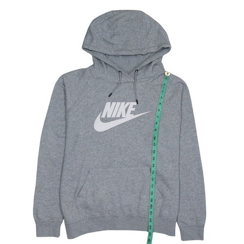 Nike Women’s Grey Pullover Hoodie Medium Cotton Blend Logo Sweatshirt