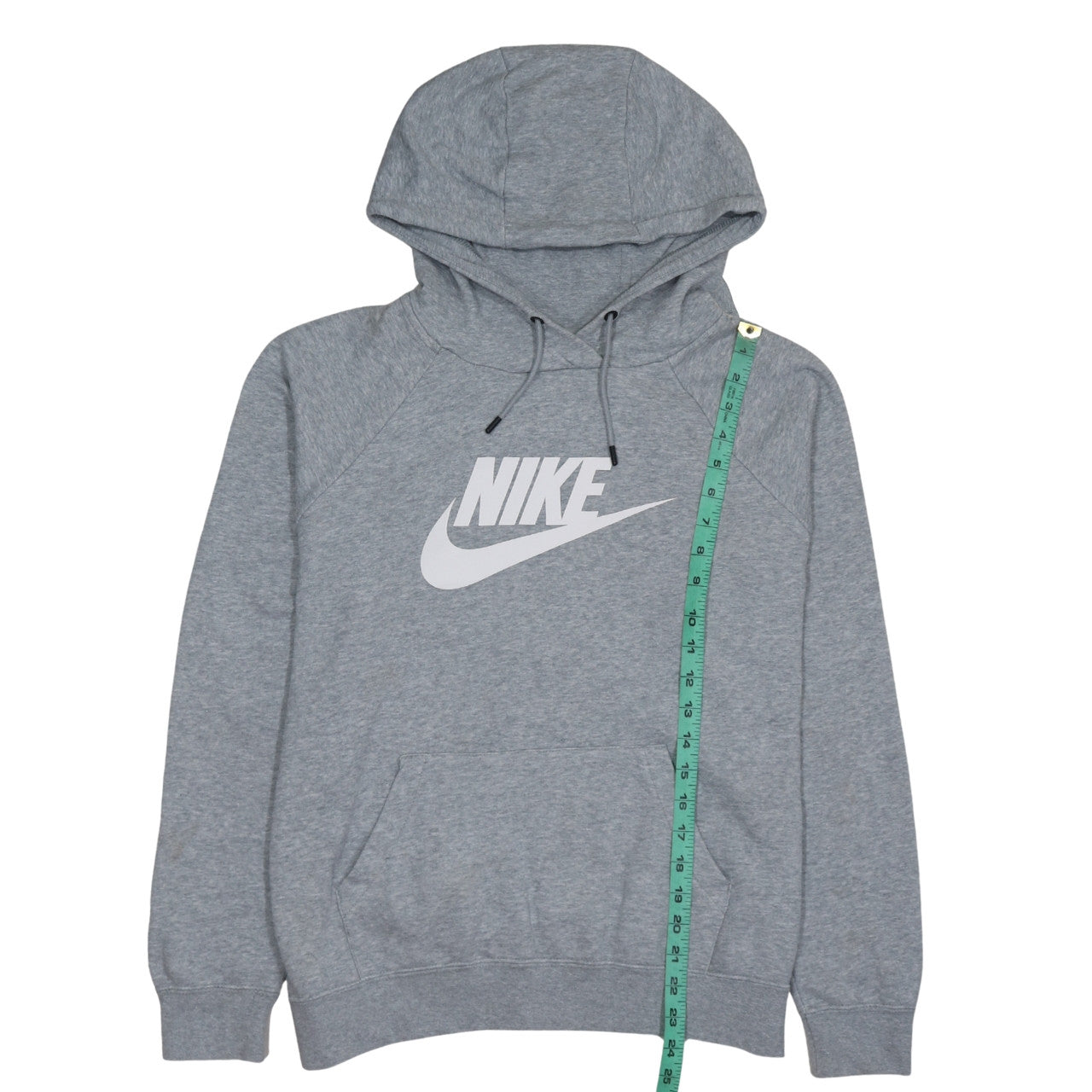 Nike Women’s Grey Pullover Hoodie Medium Cotton Blend Logo Sweatshirt
