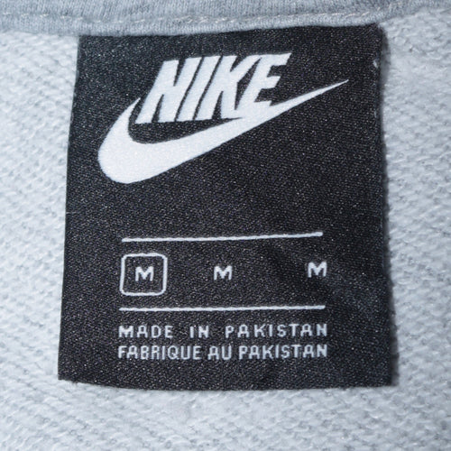 Nike Women’s Grey Pullover Hoodie Medium Cotton Blend Logo Sweatshirt