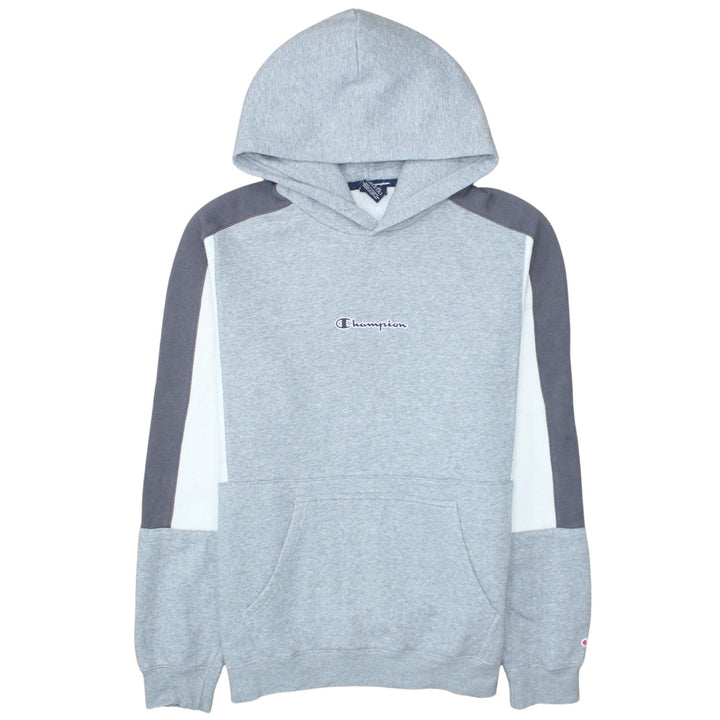 Champion Men’s Grey Pullover Hoodie Large Logo Fleece Sweatshirt