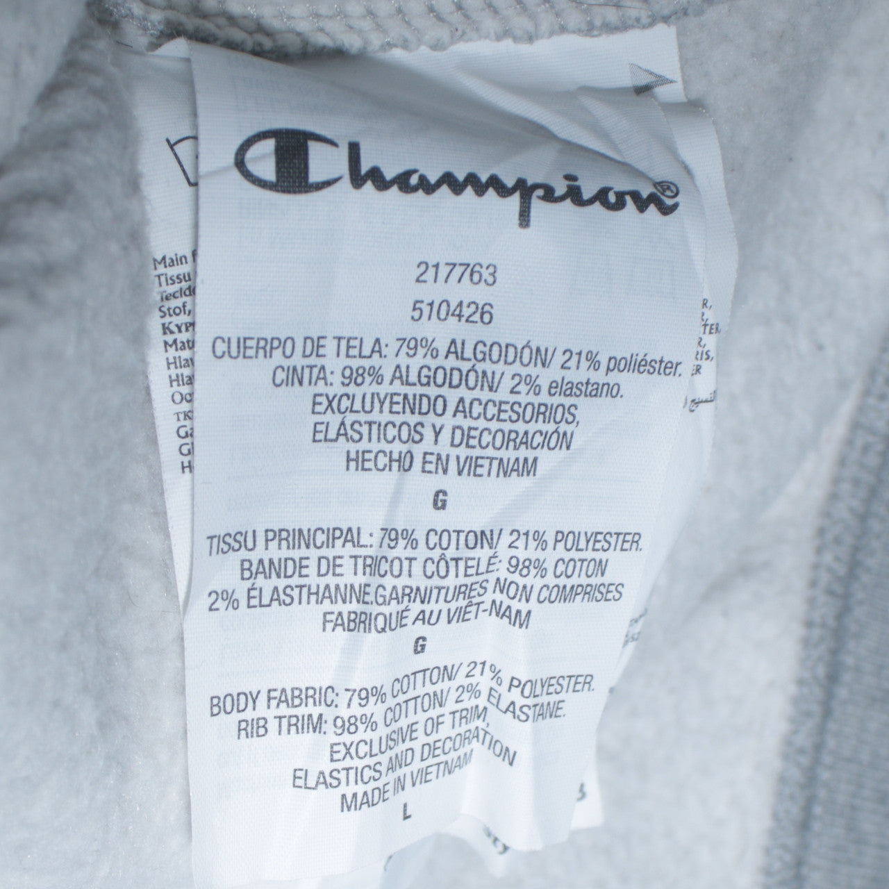 Champion Men’s Grey Pullover Hoodie Large Logo Fleece Sweatshirt
