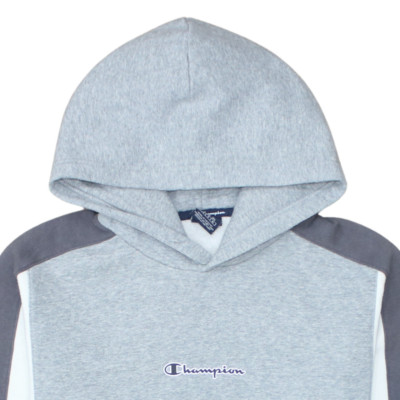 Champion Men’s Grey Pullover Hoodie Large Logo Fleece Sweatshirt