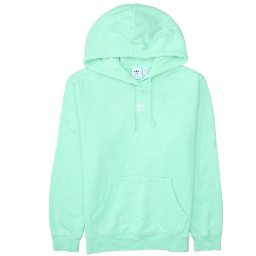 Adidas Womens Mint Green Hoodie Size 10 Cotton Pullover Hooded Sweatshirt