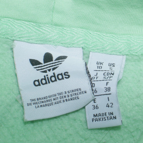 Adidas Womens Mint Green Hoodie Size 10 Cotton Pullover Hooded Sweatshirt