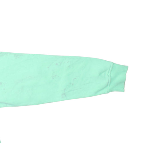 Adidas Womens Mint Green Hoodie Size 10 Cotton Pullover Hooded Sweatshirt