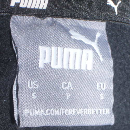 Puma Men's Black Small Pullover Hoodie with Logo Print