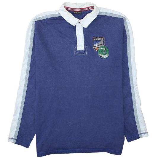 Napapijri Men's Blue 3XL Long Sleeve Cotton Polo Shirt
