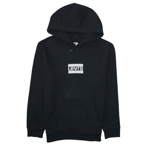 Levi's Women's Black Pullover Hoodie Small Logo Graphic Cotton Blend