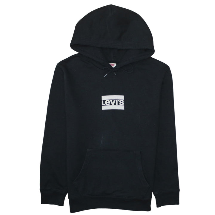 Levi's Women's Black Pullover Hoodie Small Logo Graphic Cotton Blend