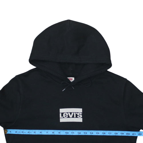 Levi's Women's Black Pullover Hoodie Small Logo Graphic Cotton Blend