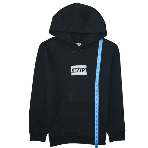 Levi's Women's Black Pullover Hoodie Small Logo Graphic Cotton Blend