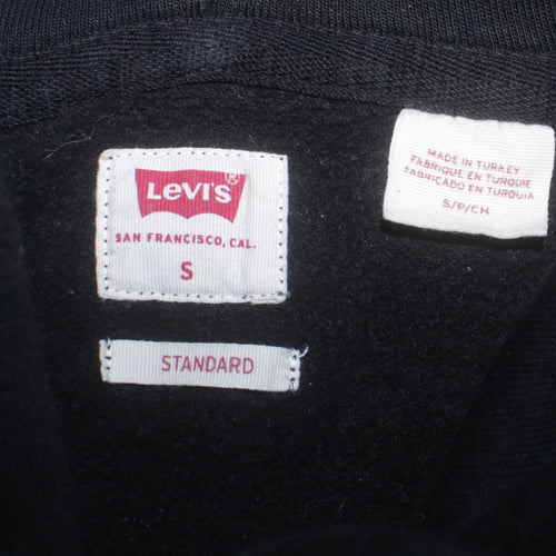 Levi's Women's Black Pullover Hoodie Small Logo Graphic Cotton Blend