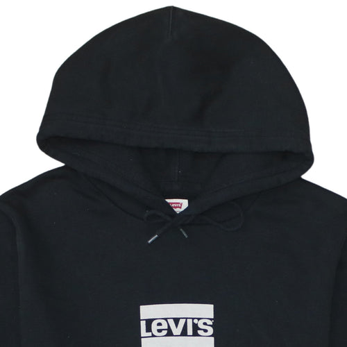 Levi's Women's Black Pullover Hoodie Small Logo Graphic Cotton Blend