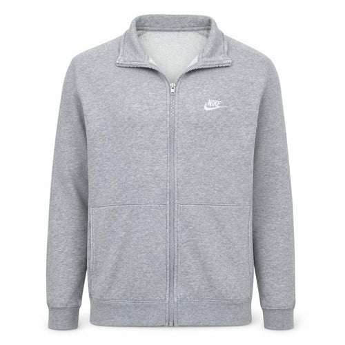 Nike Men's Grey Track Jacket Size L Full Zip Cotton Blend