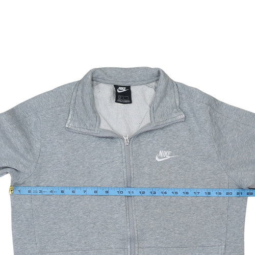 Nike Men's Grey Track Jacket Size L Full Zip Cotton Blend